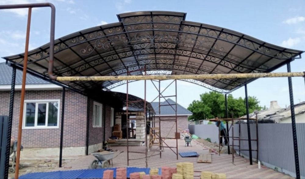 Навес ворота перила