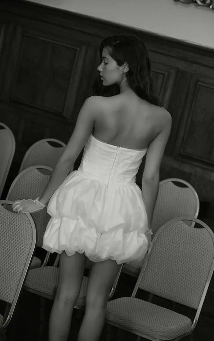 Kъса сватбена рокля официална рокля с корсет/тюл  премиум bridal бяла