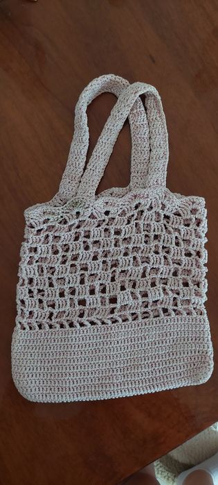Geantă / Plasă croșetată manual din bumbac – Stil Boho / Vintage