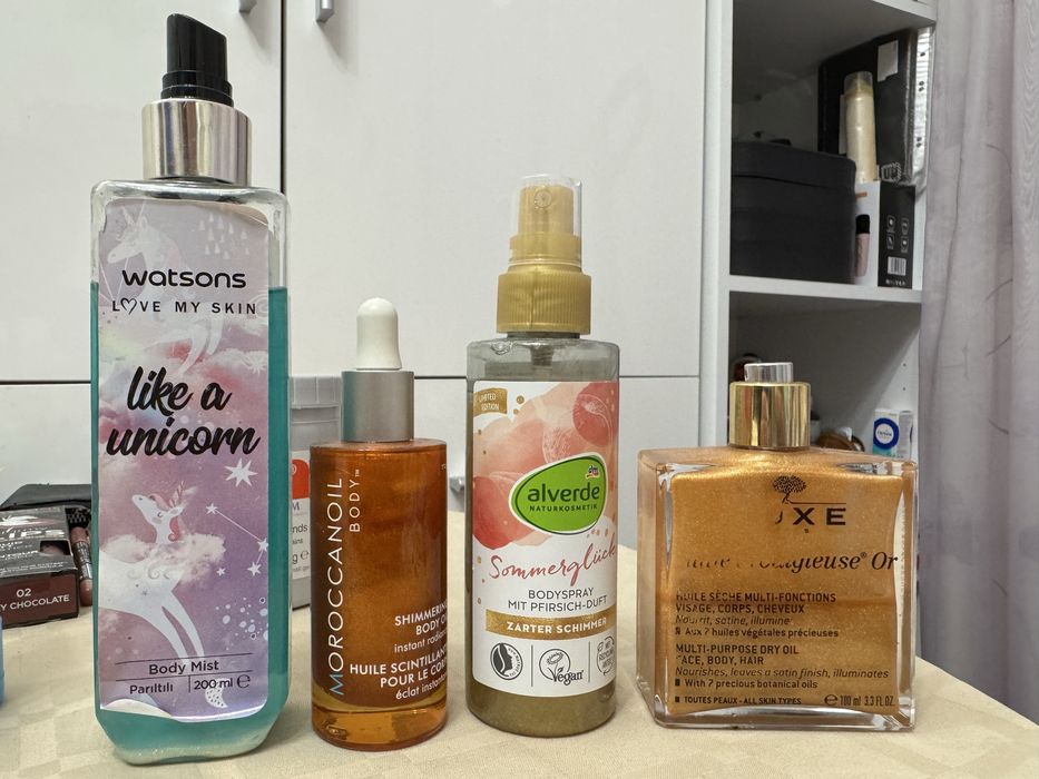 Лот продукти за тяло с бляскави частици