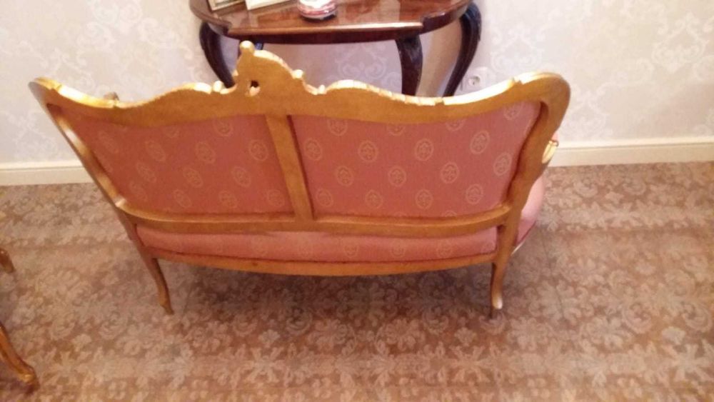 Set sase scaune, doua fotolii, un divan - mobila clasica, stil rococo
