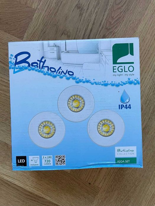 Spot incastrat Eglo IGOA bec GU10 baie IP44 sigilat set 3 bucati