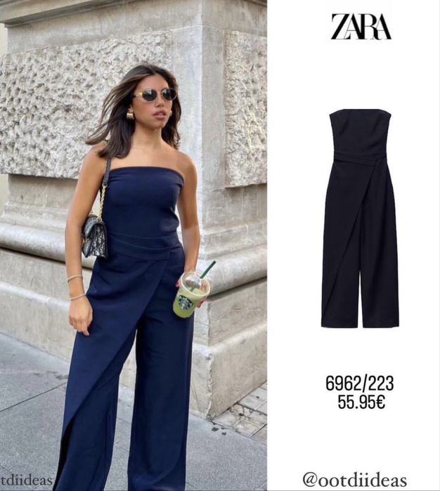 Дамски тъмносин гащеризон Zara
