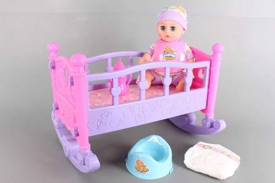 Детска Кукла Бебе с люлеещо се легло