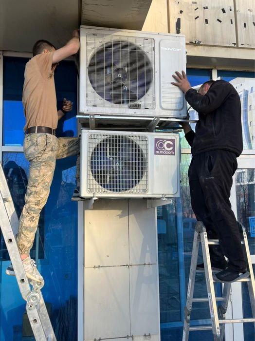 Монтаж кондиционера установка в два этапа демонтаж монтаж ...