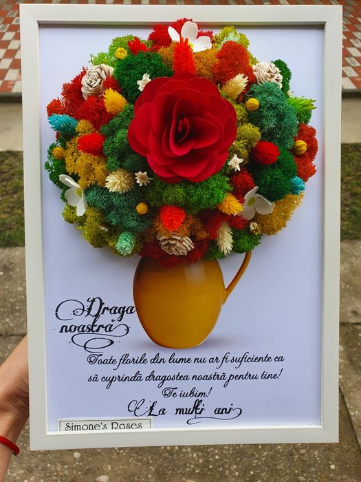 Cadouri -diverse modele tablouri cu licheni aniversare si decoratiuni