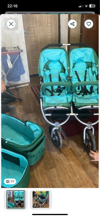 Коляска для двойняшек погодек