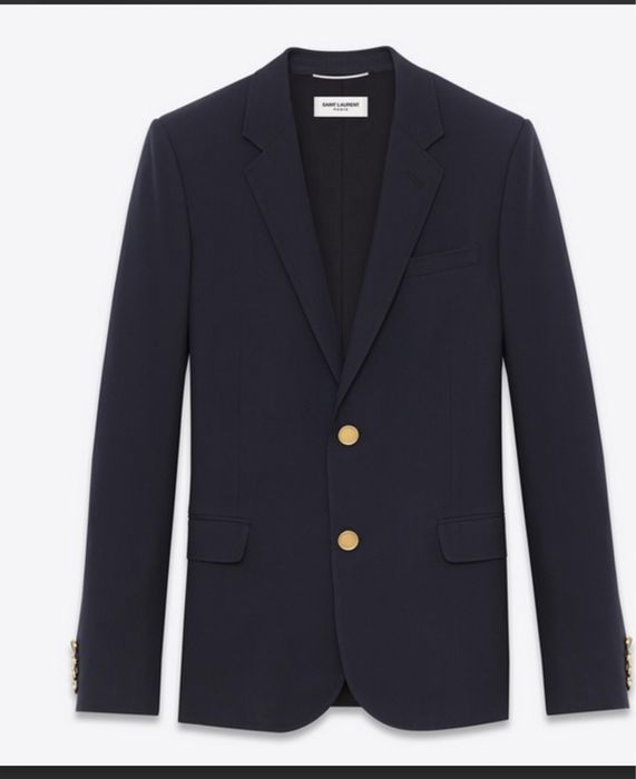 Vand sacou Yves Saint Laurent Paris Navy Wool