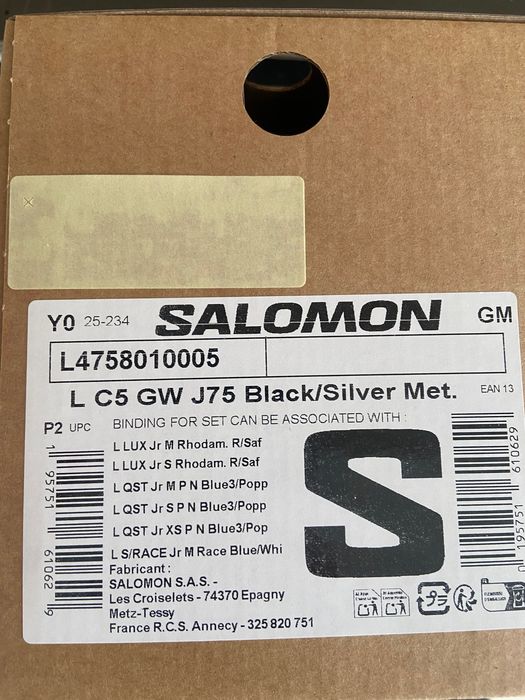 Schiuri copii Salomon QST Jr S 110 cm + legături C5 GW, noi