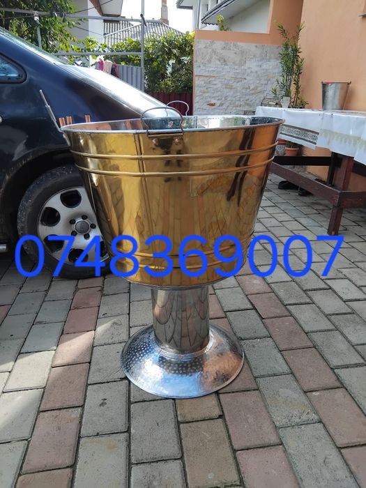 Vand cristelnița de botez din inox  auriu