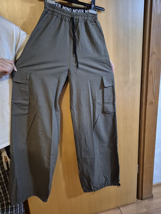 Штаны карго цвет хаки