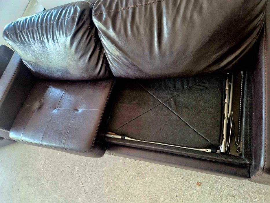 Canapea extensibila cu fotoliu piele  Mobexpert