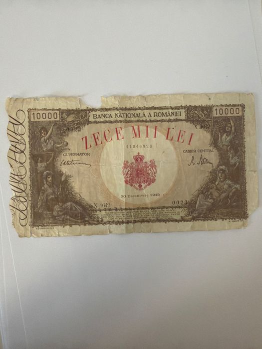 Bancnota 10 000 lei 20 decembrie 1945 Regele Mihai 1