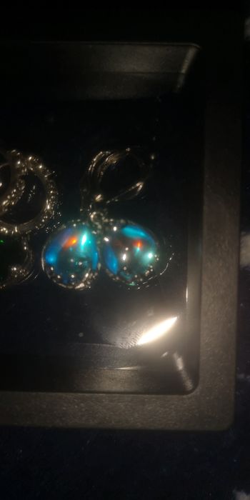 Cercei eleganți argint 925 cu pietre verzi + cercei cu piatră schimbăt