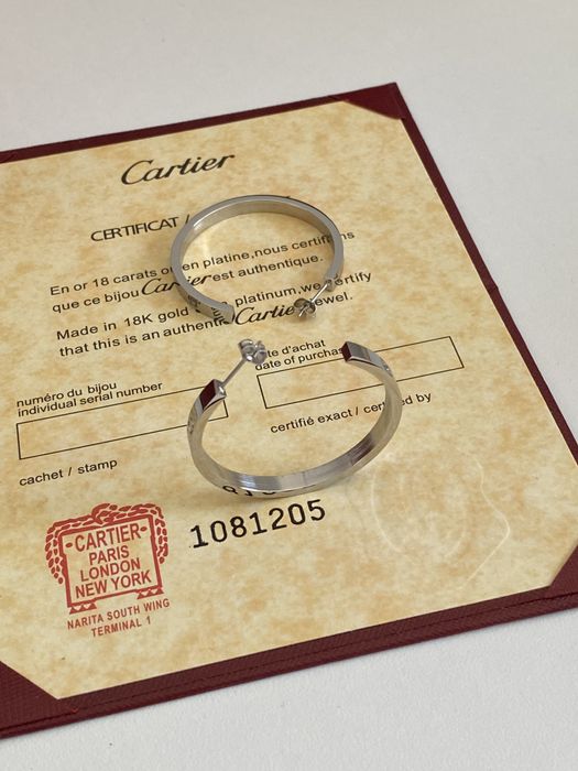 Cercei Cartier LOVE Small White Gold 750 Diamond