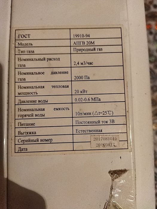 Газовая колонка Теплоросс