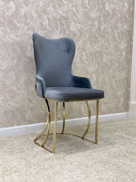 Обеденный стол + 6 стульев | мрамор | велюр | премиум