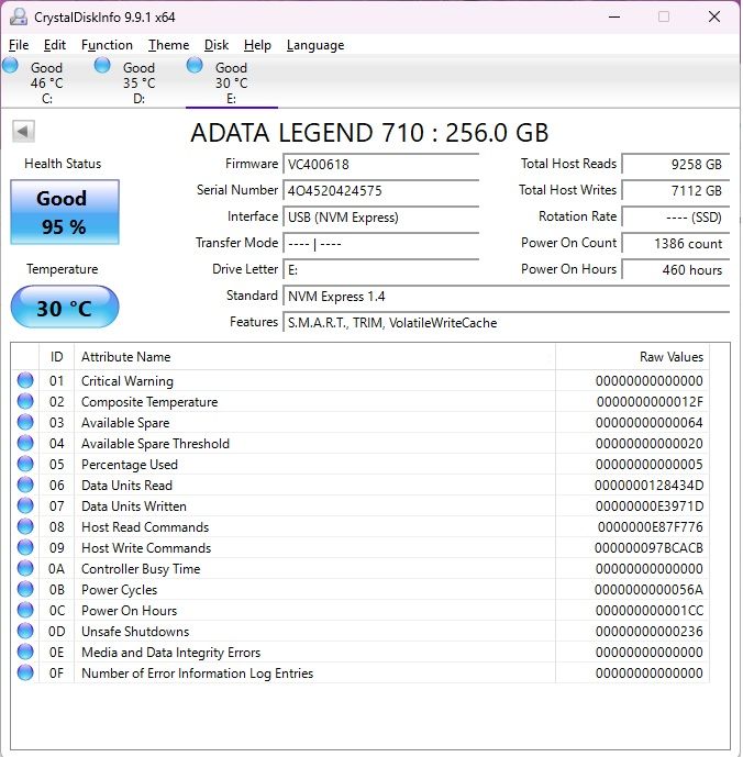 SSD Adata Legend 256GB
