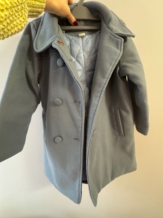 Елегантно палто в син цвят