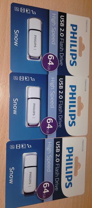 Нова USB Flash Флаш памет Philips 64 GB Snow Edition