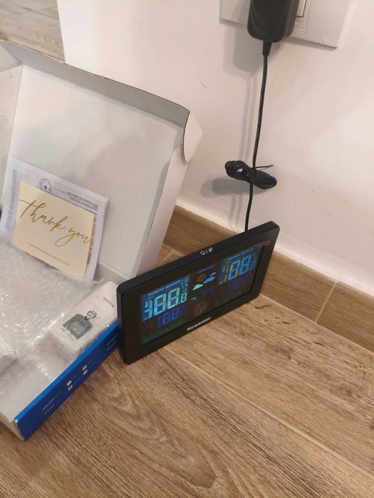 Stație meteo wirelesscu 3 senzori, prognoză meteo, ceas DCF, nouă