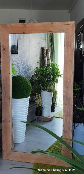 Oglinda decorativa din lemn antichizat (dimensiuni mari)