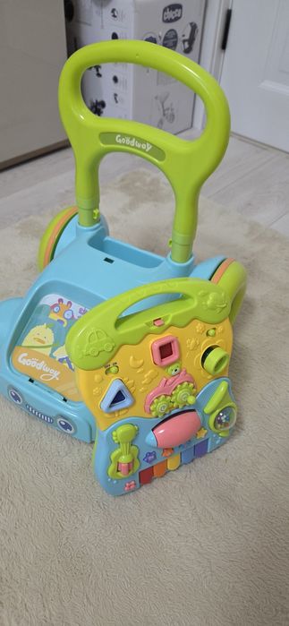 Antepremergator Goodway 2in1 Baby Walker Bleu, cu panou detasabil si lumini