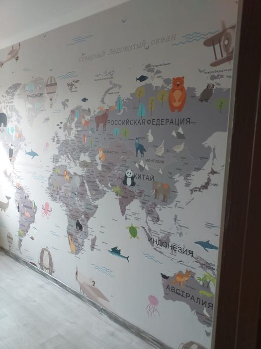 Поклейка обоев очень аккуратно