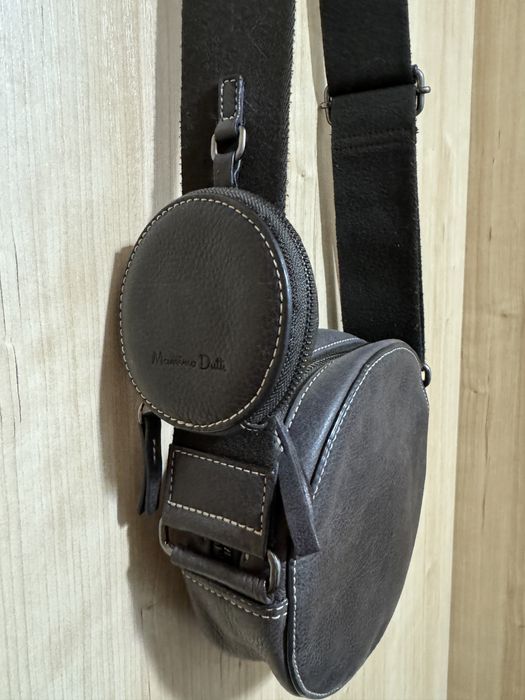 Круглая кожаная сумка massimo dutti