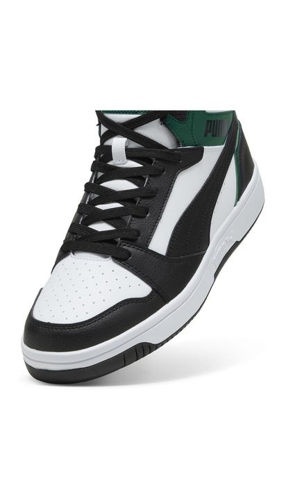 Pantofi sport mid-high din piele ecologica Rebound, Alb, Verde, Negru,