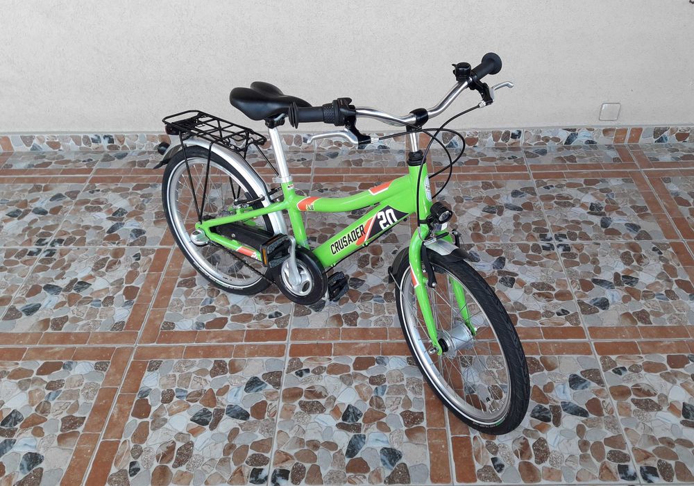 Bicicletă copii 20’ PUKY Crusader 20-3 ALUMINIU light – verde/roșu