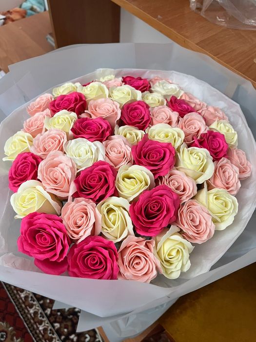 Цветы из мыло розы