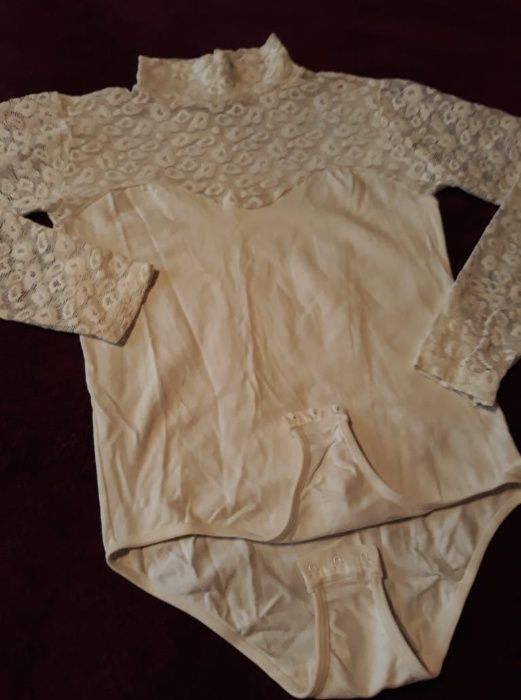 Pink Angel Ново Бяло Боди-S r/r