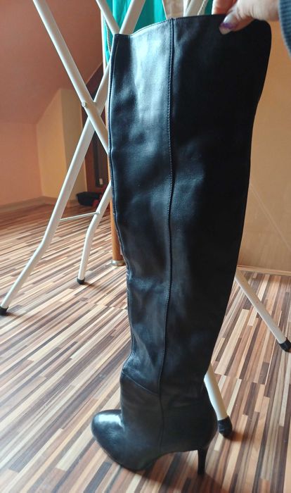 Италиански високи ботуши, тип чизми,,висококачествена естествена кожа,