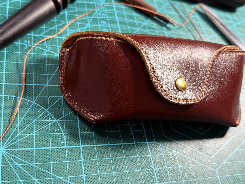 Etui / toc pentru ochelari din piele naturala – handmade, maro