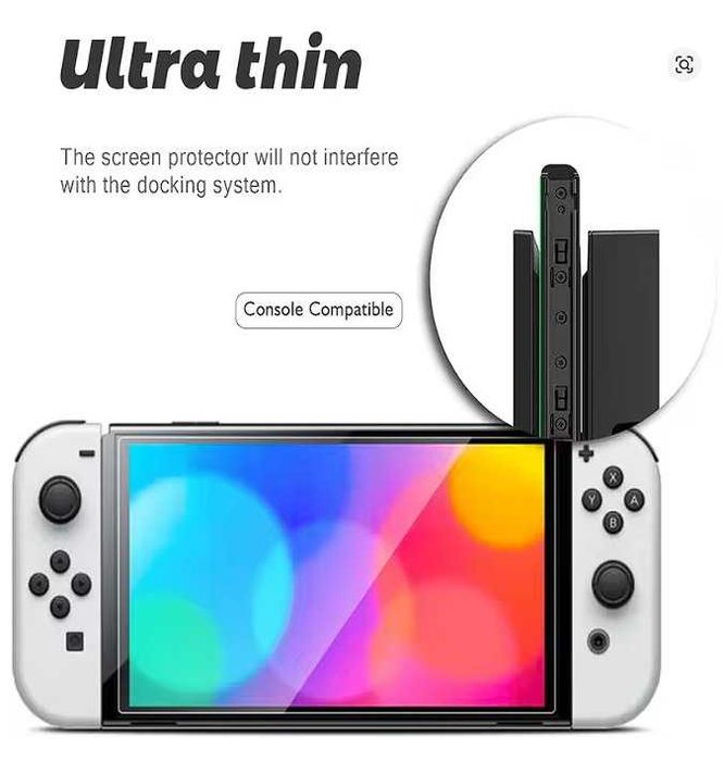 Set x3 folie din sticla securizata pentru ecran Nintendo Switch Oled