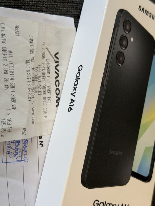 ***ЗАПЕЧАТАН 128GB Samsung A16 Гаранция от Vivacom до 2028год. Black