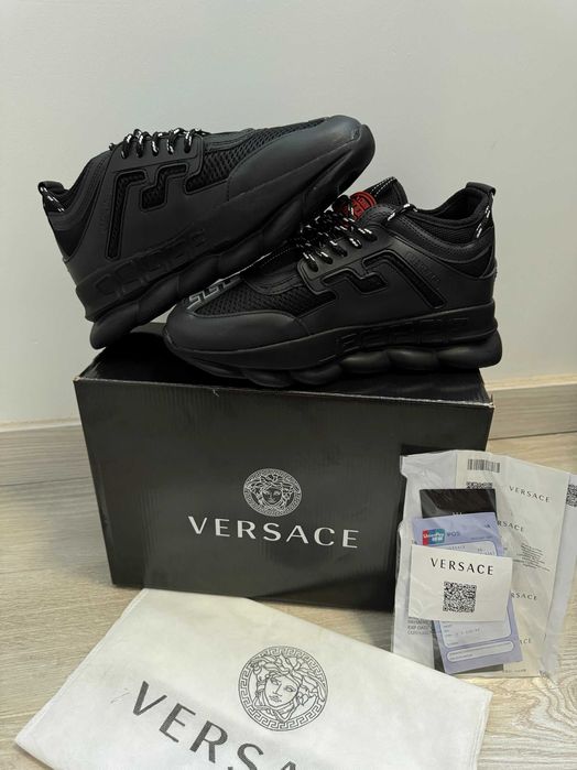 Sneakers Versace CHAIN full black transport gratuit si verificare