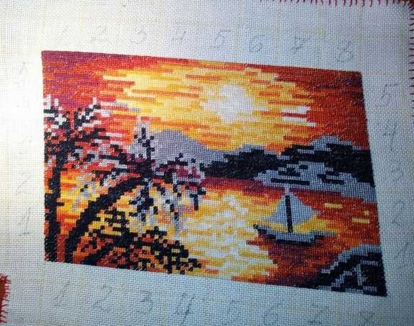 Гоблен "Залез с платноходка"