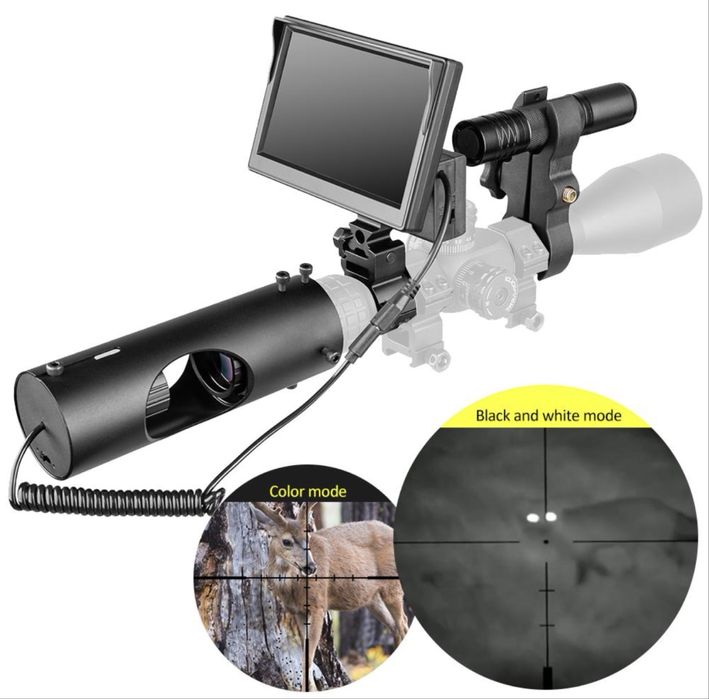 Camera Pentru Luneta Cu Vizibilitate Noctura Ecran Lcd Prinderi Lanterna Infrarosu Lentile Hd