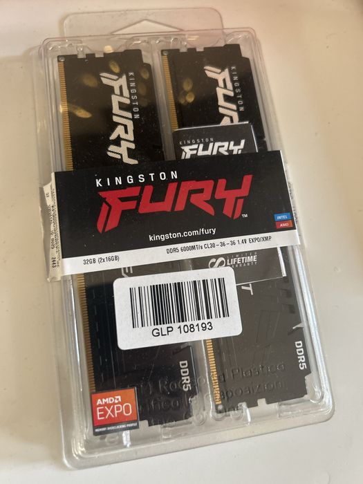 RAM Памет KINGSTON Fury ddr5 6000MT/s CL30 EXPO/XMP 32Gb (2x16GB)