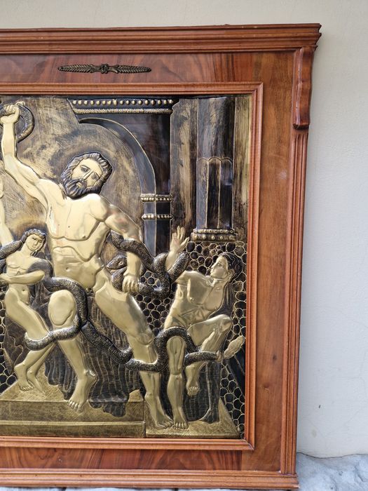 Превъзходна огромна медна картина пано рамка