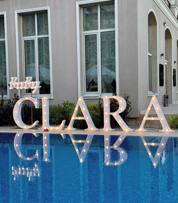 Litere și cifre volumetrice luminoase - nuntă - botez - aniversări