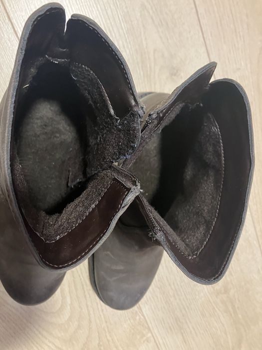 Евтини Боти в тъмно кафяво естествена кожа 36