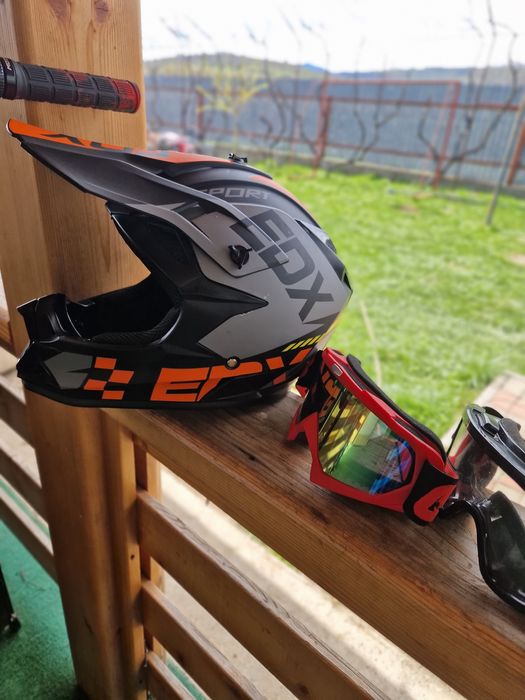 Cască Full-Face Enduro Mărimea S +2 Perechi De Ochelari
