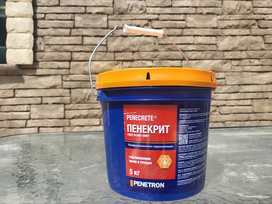 Пенекрит Гидроизоляция для трещин швов стыков вводов коммуникации 5 кг