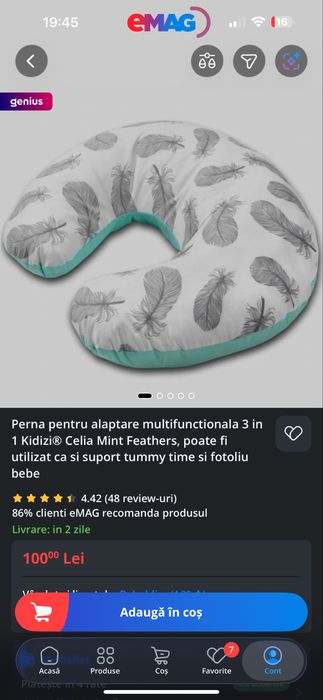 Pernă alăptare bebeluși
