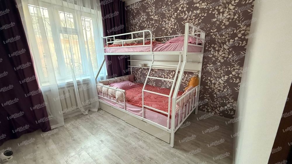 Детская Кровать Двухъярусная ВЕРОНА, матрас, полки и ящик