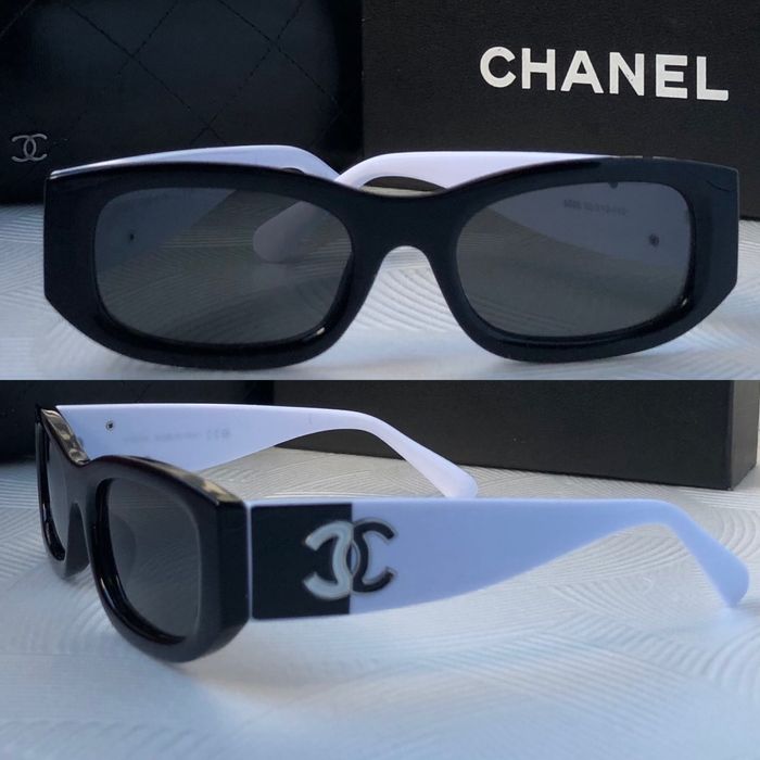 Дамски слънчеви очила елипса овални черно и бяло