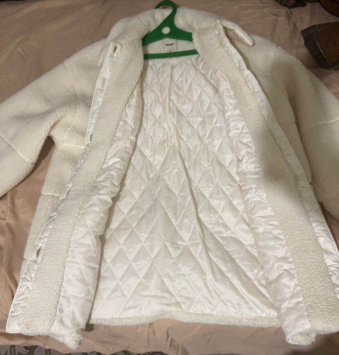 Белая шуба Тедди оверсайз